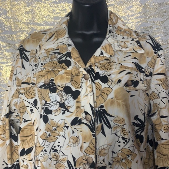 VINTAGE🧚‍♀️CREAM/TAN floral print cotton blend women’s jacket size 8 - Picture 3 of 10